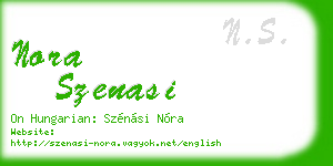 nora szenasi business card